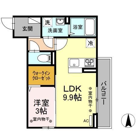 ナゴミエル/エミアス ナゴミエル(1LDK/3階)の間取り写真