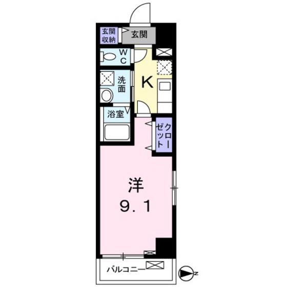 プラステ東島田(1K/7階)の間取り写真