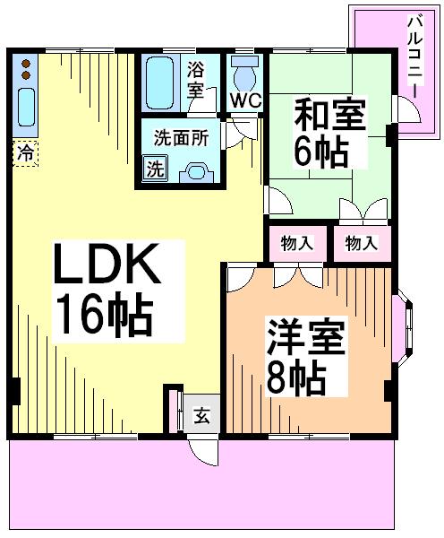 プラザ井の頭(2LDK/3階)の間取り写真