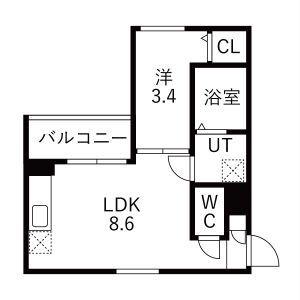 MOVE中村公園PREMIO(1LDK/1階)の間取り写真
