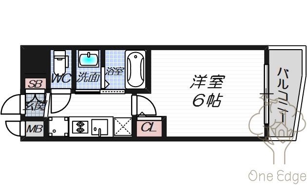EC梅田・茶屋町IIIネクスタ(1K/11階)の間取り写真