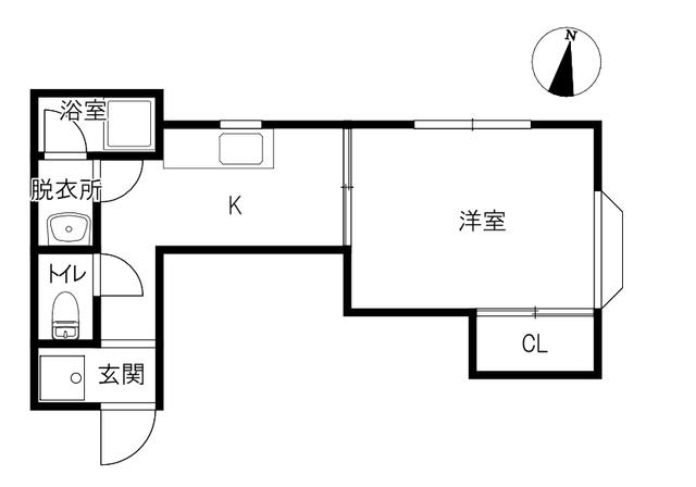 ヴェーユ材木町(1K/1階)の間取り写真