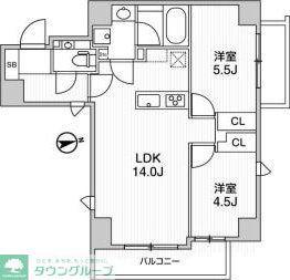 LIGHTHOUSE元浅草(2LDK/5階)の間取り写真