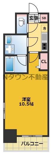 ディアレイシャス大須観音(1K/5階)の間取り写真