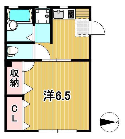 メゾンフローラ(1K/1階)の間取り写真