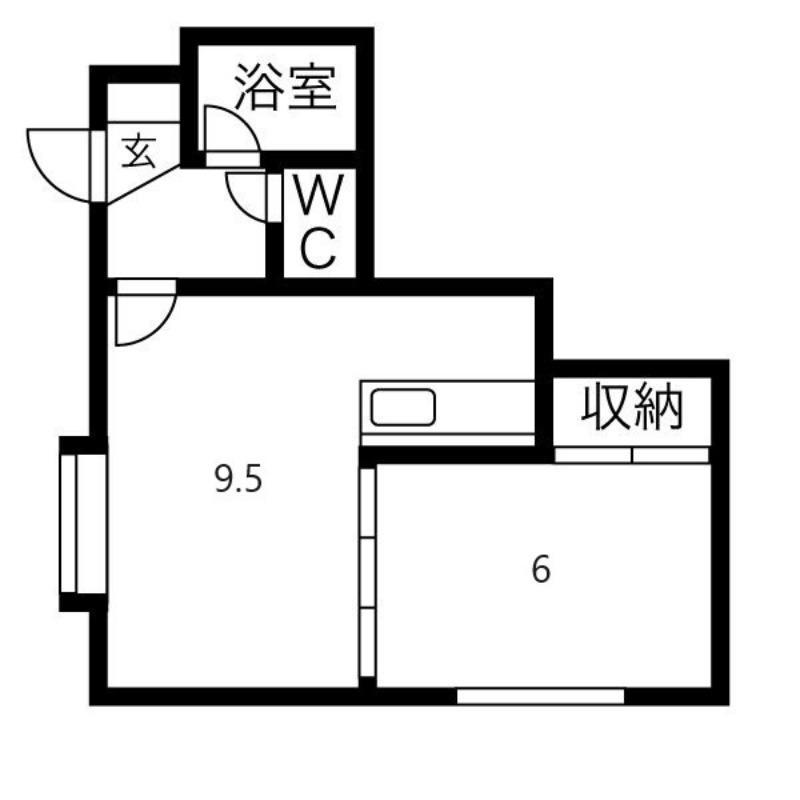 アーバン稲穂(1LDK/3階)の間取り写真