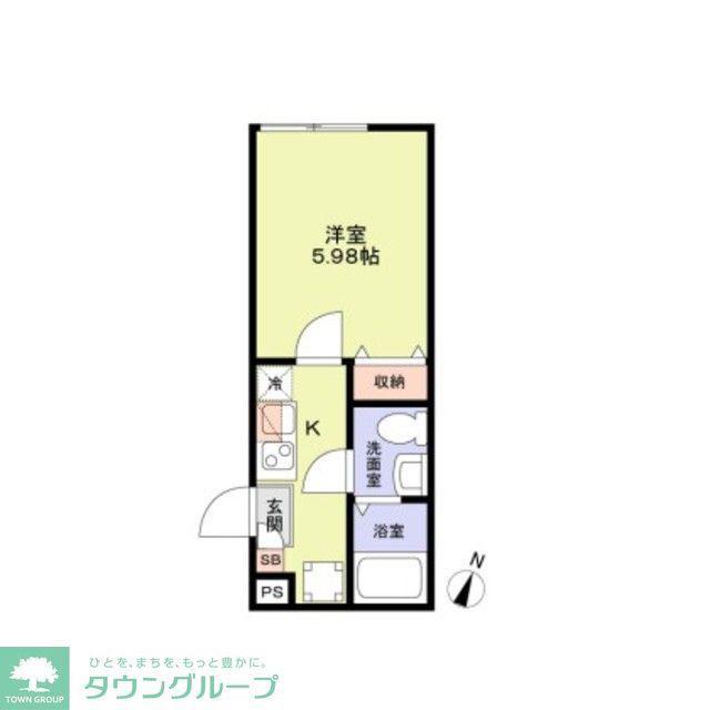 ブランノワール小岩(1K/2階)の間取り写真