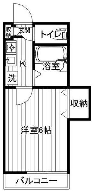 セレンディップ(1K/1階)の間取り写真