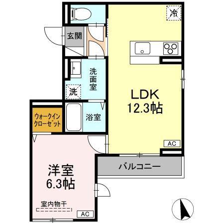 DーROOM八軒小路(1LDK/3階)の間取り写真