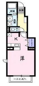 サンフラワーB(1K/1階)の間取り写真