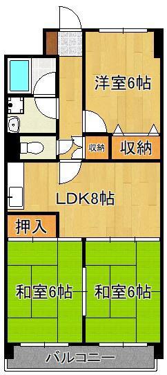 ロイヤルサルーン真鶴(3LDK/3階)の間取り写真