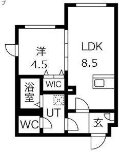 CROSTONE西巣鴨(1LDK/1階)の間取り写真