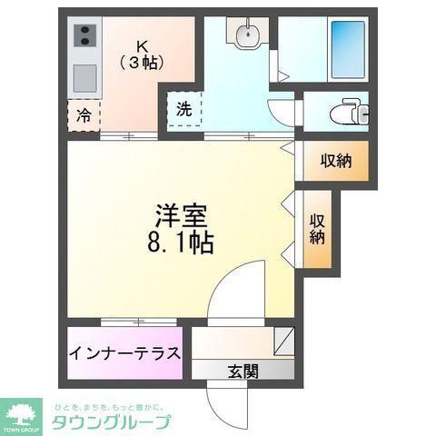 HALELEA・AOBA(1K/1階)の間取り写真