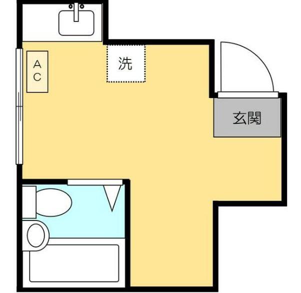 ヴィラコート下目黒(ワンルーム/1階)の間取り写真