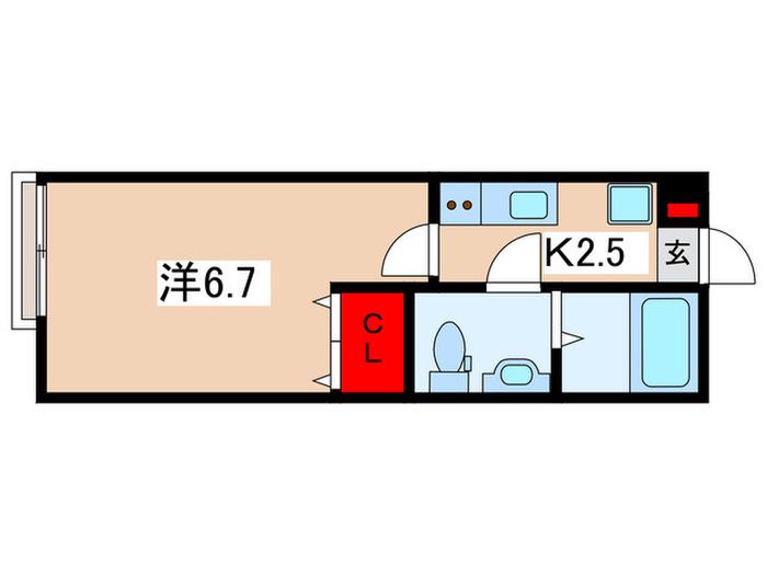 アストラベース百合ヶ丘(1K/2階)の間取り写真