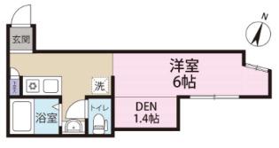 PREMIER COURT 原木中山(1K/1階)の間取り写真