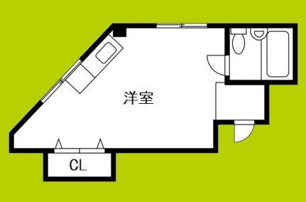 フェリーチェ新町(ワンルーム/5階)の間取り写真
