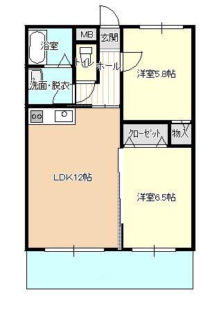 アメニティー青垣(2LDK/1階)の間取り写真