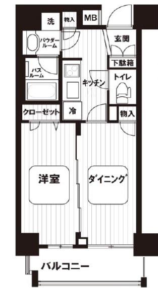 ヴェルディーク浅草(1DK/1階)の間取り写真