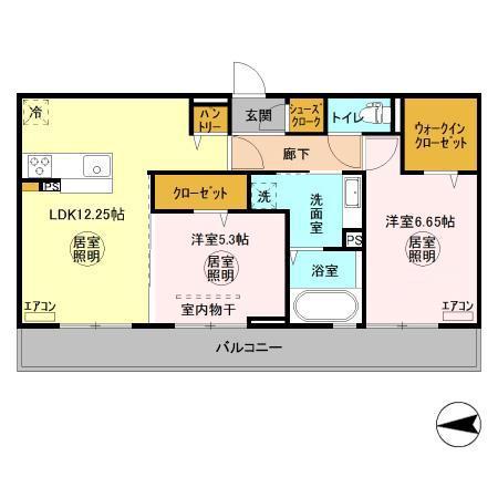 ベイテラス アイリス(2LDK/2階)の間取り写真
