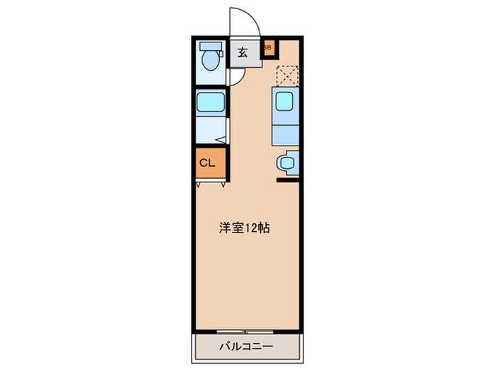 桜島ビューハイツ(ワンルーム/2階)の間取り写真