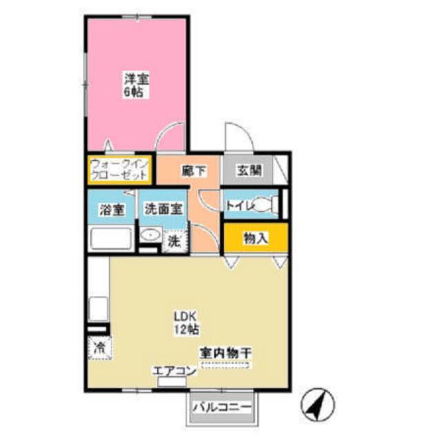 グランモア泉台(1LDK/2階)の間取り写真
