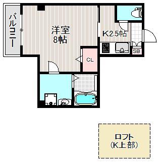 RIHITO堺(1K/3階)の間取り写真