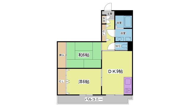 ポリアンサローズ(2DK/3階)の間取り写真