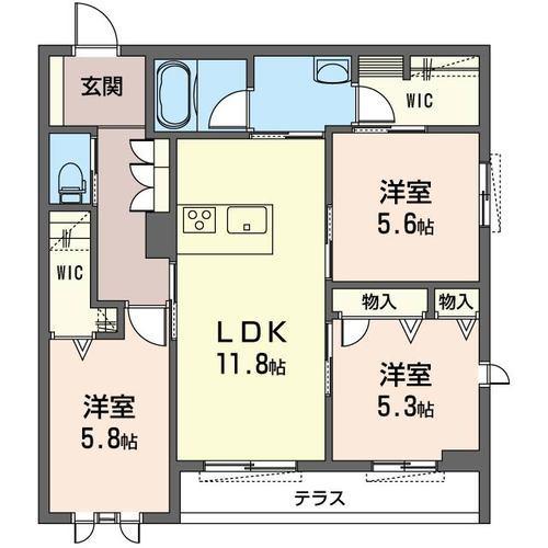 アリスティーナ(3LDK/1階)の間取り写真
