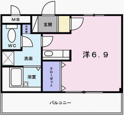フラッツネオシティ(1K/2階)の間取り写真