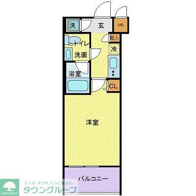 レジディア大森(1K/7階)の間取り写真