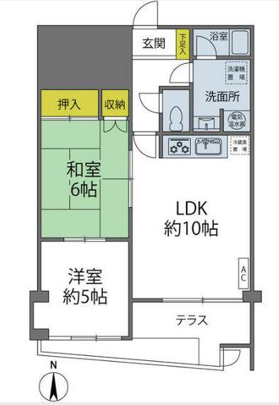 代々木ロイヤルマンション(2LDK/1階)の間取り写真