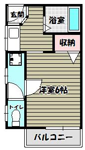 サンハイツA(1K/1階)の間取り写真