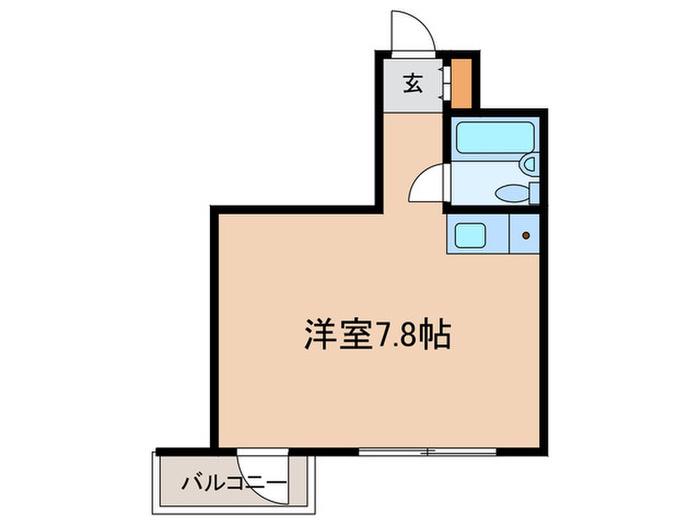 目黒ドーム(ワンルーム/2階)の間取り写真