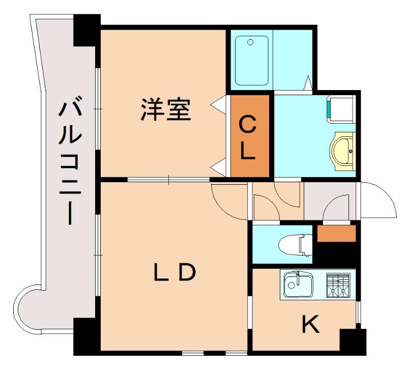 ビエラコート大橋(1LDK/3階)の間取り写真