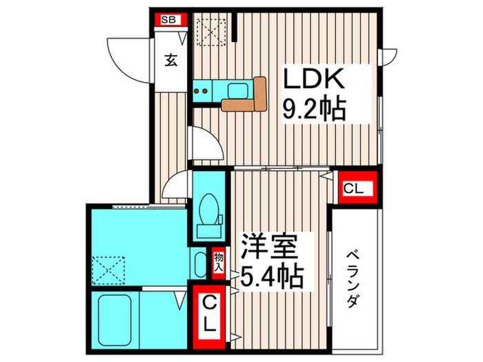 フィカーサ神領堀(1LDK/3階)の間取り写真