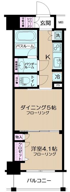 日神デュオステージ両国(1DK/10階)の間取り写真