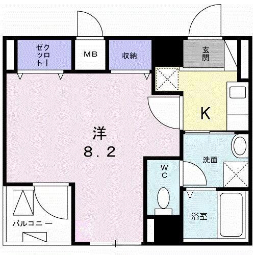 ヴェルデセゾン(1K/5階)の間取り写真