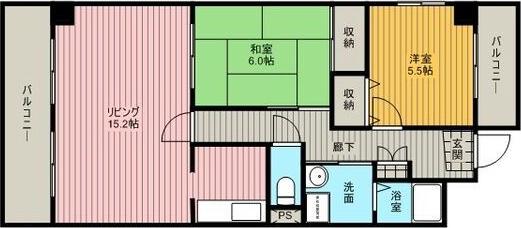 RAPPORT中江(2LDK/2階)の間取り写真