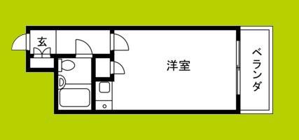 ハイコート福町(ワンルーム/2階)の間取り写真