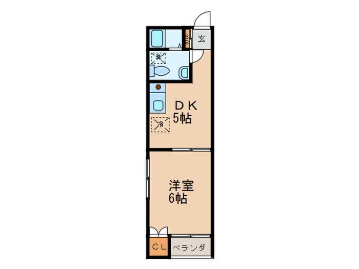 シルベール船堀(1DK/2階)の間取り写真