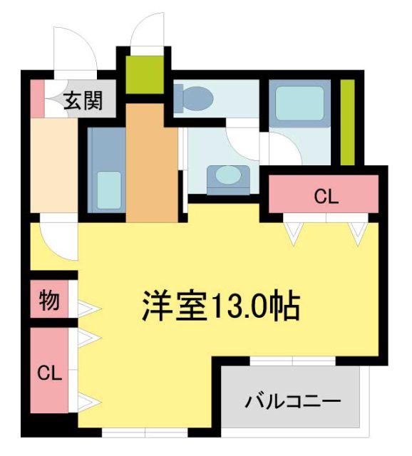 ルーア芦屋(ワンルーム/1階)の間取り写真
