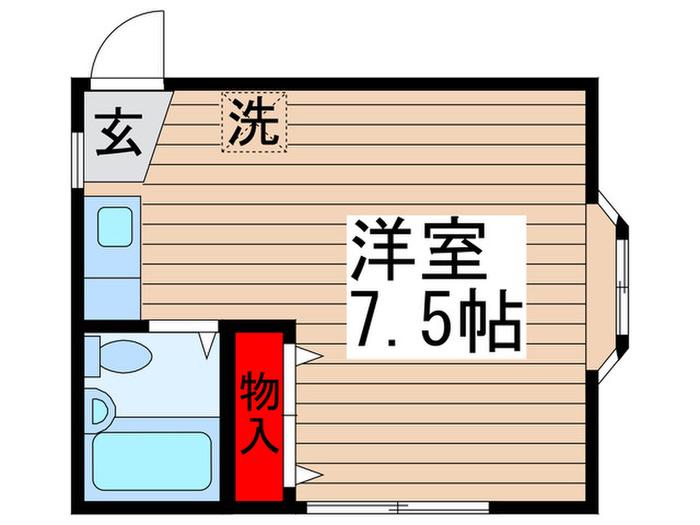 リベル行徳(ワンルーム/2階)の間取り写真