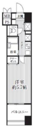 HF南麻布レジデンス(1K/8階)の間取り写真