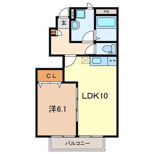 アムールセンタービレッジ(1LDK/1階)の間取り写真