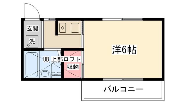 レジョンドール東大沼(1K/2階)の間取り写真