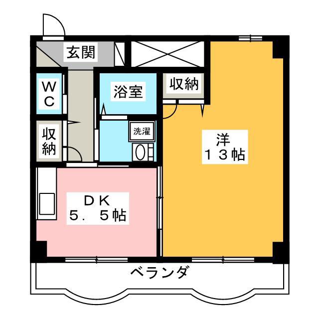メゾンロジェール(1DK/2階)の間取り写真