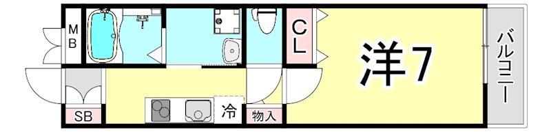 リブレメゾン香櫨園(1K/3階)の間取り写真
