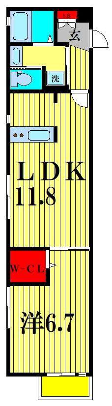 シードハウスA(1LDK/2階)の間取り写真