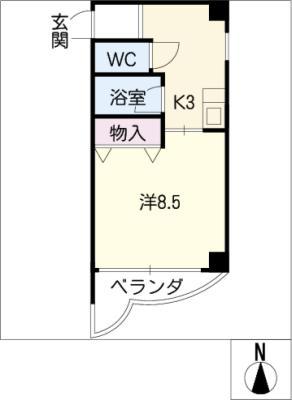 NATURE AND AIR(1K/4階)の間取り写真